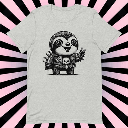 Cyborg Sloth Tee Kawaii Design Cyberpunk Sloth Shirt Y2K Pastel Goth Ethical Techwear in Whimsigoth Warcore Style