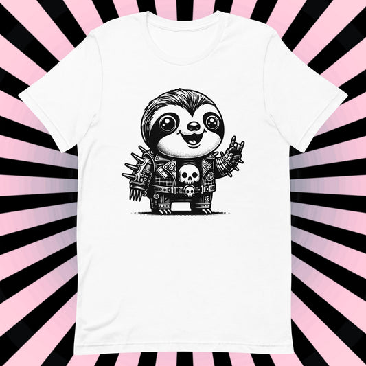 Cyborg Sloth Tee Kawaii Design Cyberpunk Sloth Shirt Y2K Pastel Goth Ethical Techwear in Whimsigoth Warcore Style