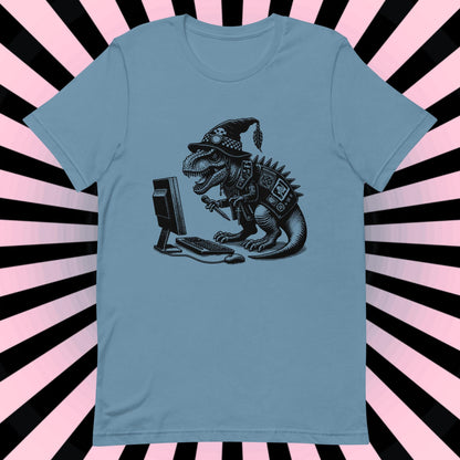 Cyberpunk Dinosaur T-Shirt Y2K Pastel Goth T-Rex Shirt Techwear Unique Whimsigoth and Weirdcore Fashion