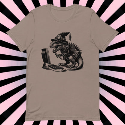 Cyberpunk Dinosaur T-Shirt Y2K Pastel Goth T-Rex Shirt Techwear Unique Whimsigoth and Weirdcore Fashion