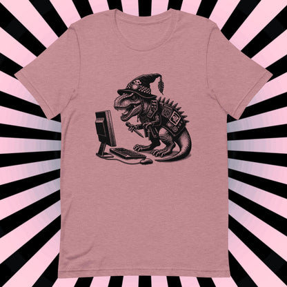 Cyberpunk Dinosaur T-Shirt Y2K Pastel Goth T-Rex Shirt Techwear Unique Whimsigoth and Weirdcore Fashion