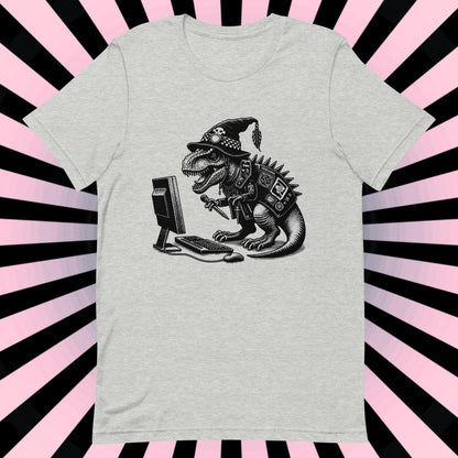 Cyberpunk Dinosaur T-Shirt Y2K Pastel Goth T-Rex Shirt Techwear Unique Whimsigoth and Weirdcore Fashion