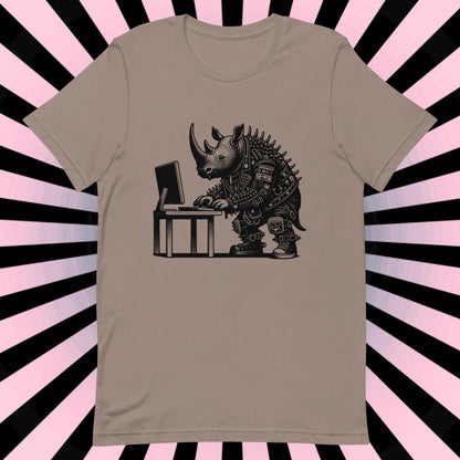 Cyberpunk Rhino T-Shirt Y2K Pastel Goth Rhino Shirt Techwear Unique Whimsigoth and Weirdcore Fashion