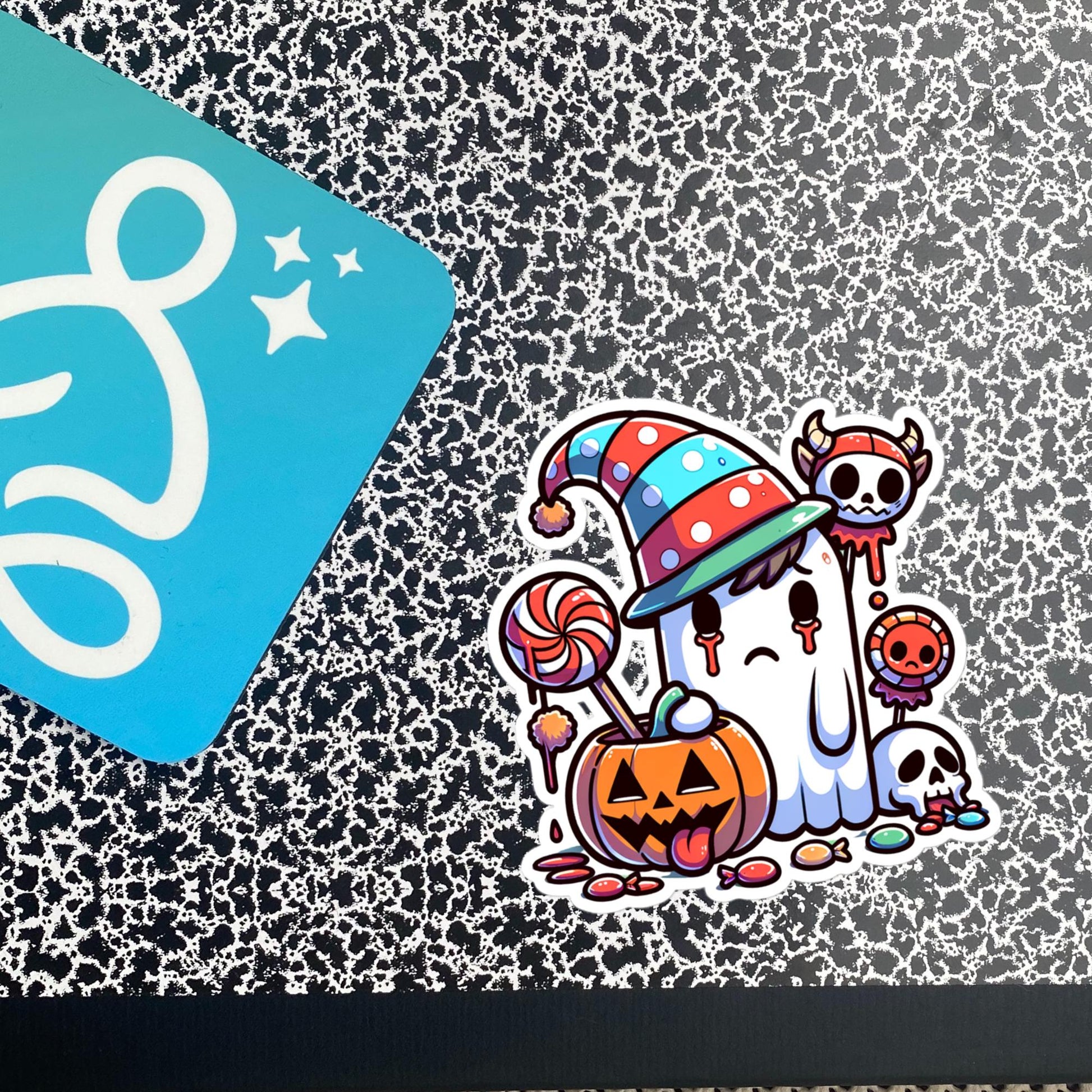 Sad Little Trick or Treat Ghost Halloween Sticker Vinyl Waterproof Weird Ghost Sticker