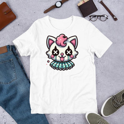 Creepy Cute Kitten Clown T-Shirt Weirdcore Clowncore Cat Pastel Goth Grunge Tee Shirt