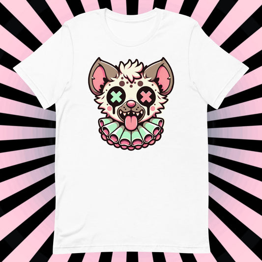Creepy Cute Spotted Hyena Clown T-Shirt Weirdcore Clowncore Pastel Goth Grunge Tee Shirt