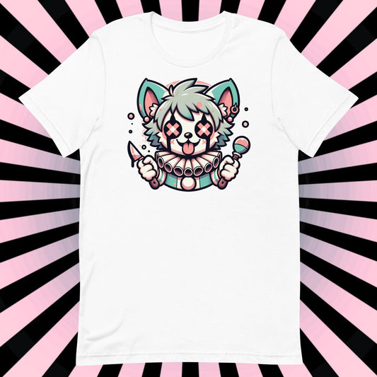 Creepy Cute Killer Gore Hyena Clown T-Shirt Weirdcore Clowncore Pastel Goth Grunge Tee Shirt