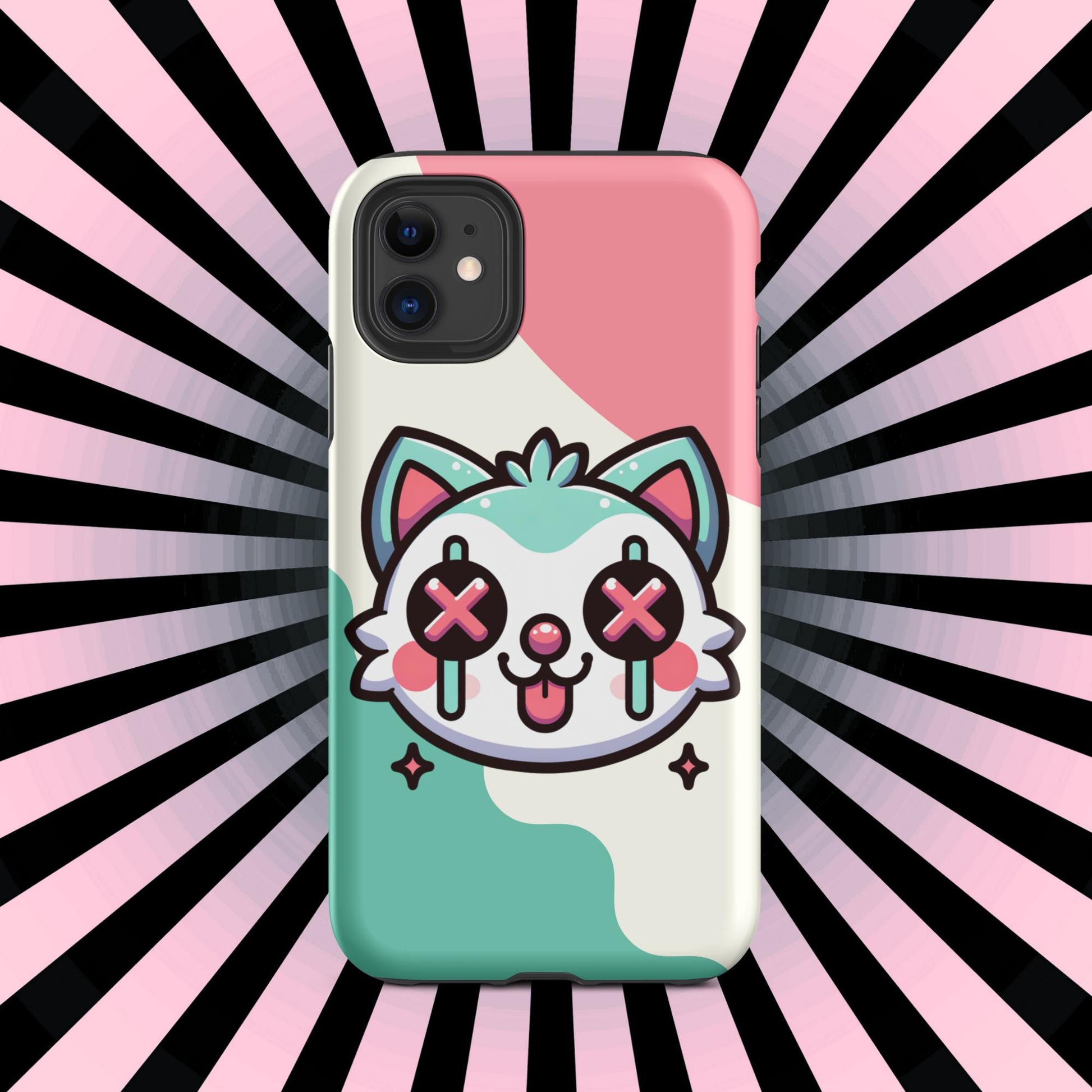 Creepy Cute Weirdcore Cat Clowncore Grunge Pastel Goth Tough Case for iPhone® Glossy or Matte