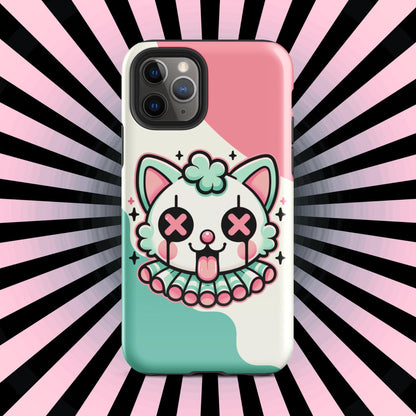 Creepy Cute Weirdcore Clown Cat Clowncore Grunge Pastel Goth Tough Case for iPhone® Glossy or Matte