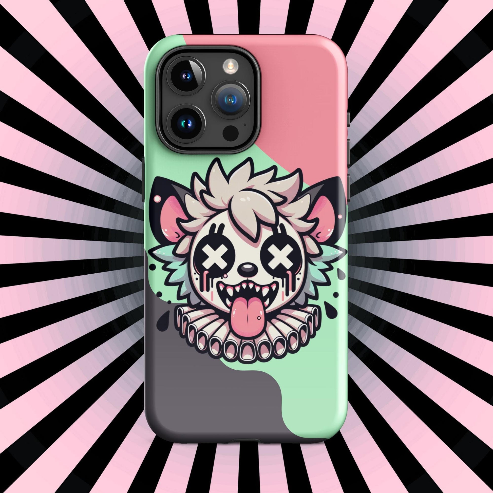Creepy Cute Weirdcore Gore Hyena Clown Clowncore Grunge Pastel Goth Tough Case for iPhone® Glossy or Matte