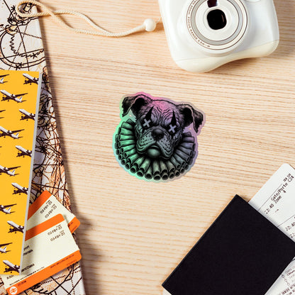 Creepy Clowncore Horror Bulldog Clown Hologram Sticker Weirdcore Clown Dog Grunge Goth Holographic sticker