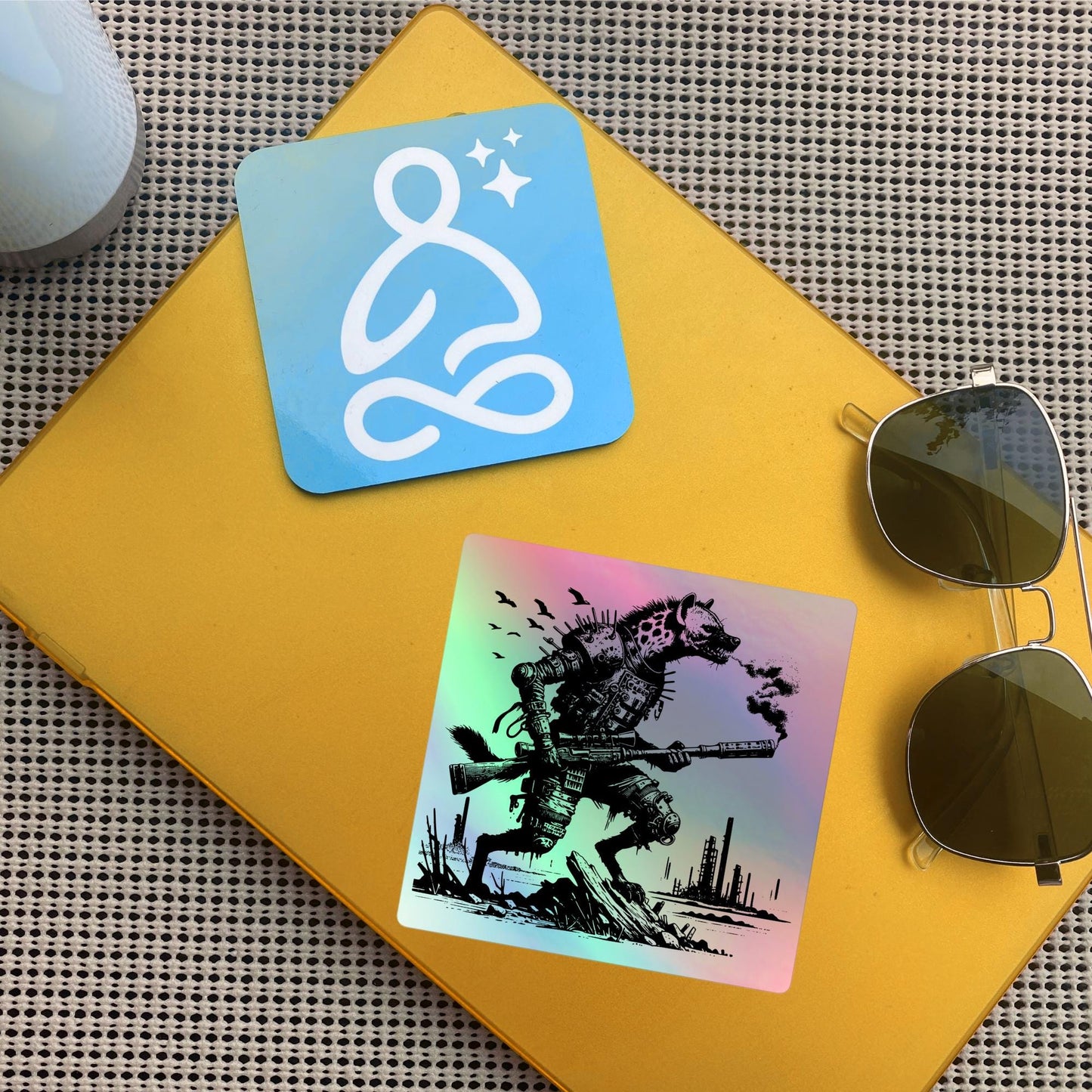 Warcore Dystopian Horror Hyena Hologram Sticker Dark Aesthetic Gothic Grunge Holographic sticker