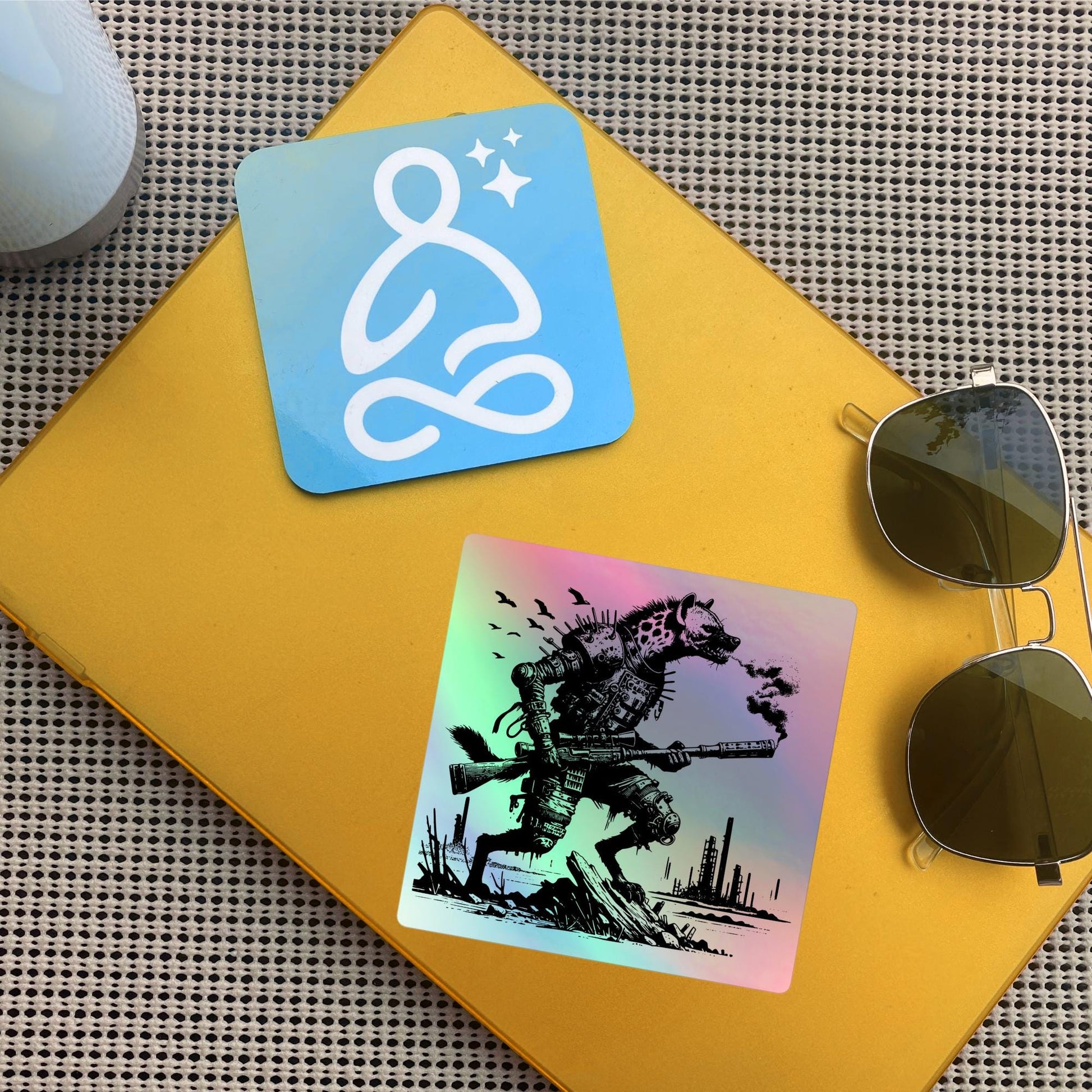 Warcore Dystopian Horror Hyena Hologram Sticker Dark Aesthetic Gothic Grunge Holographic sticker