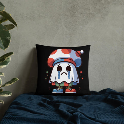 Weirdcore Creepy Cute Mushroom Ghosts Throw Pillow Halloween Goth Grunge Room Decor