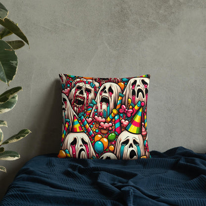 Creepy Screaming Ghosts Decorative Horror Pillow Halloween Weirdcore Candy Goth Throw Pillow