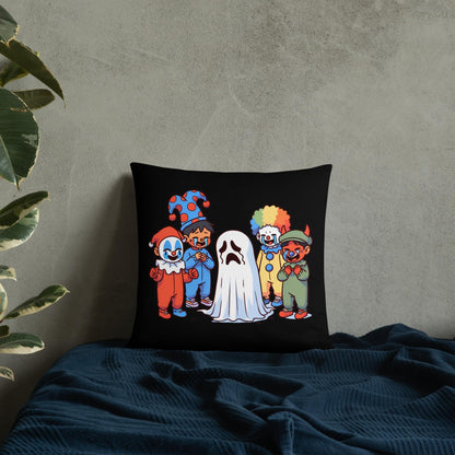 Creepy Weirdcore Bully Trick or Treaters and Ghosts Throw Pillow Two Sided Halloween Ghosts Decorative Pillow