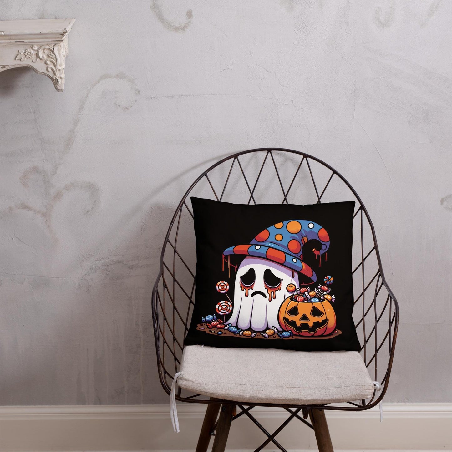 Two Sided Sad Ghosts Throw Pillow Grunge Goth Room Decor Ghosts Decorative Pillow