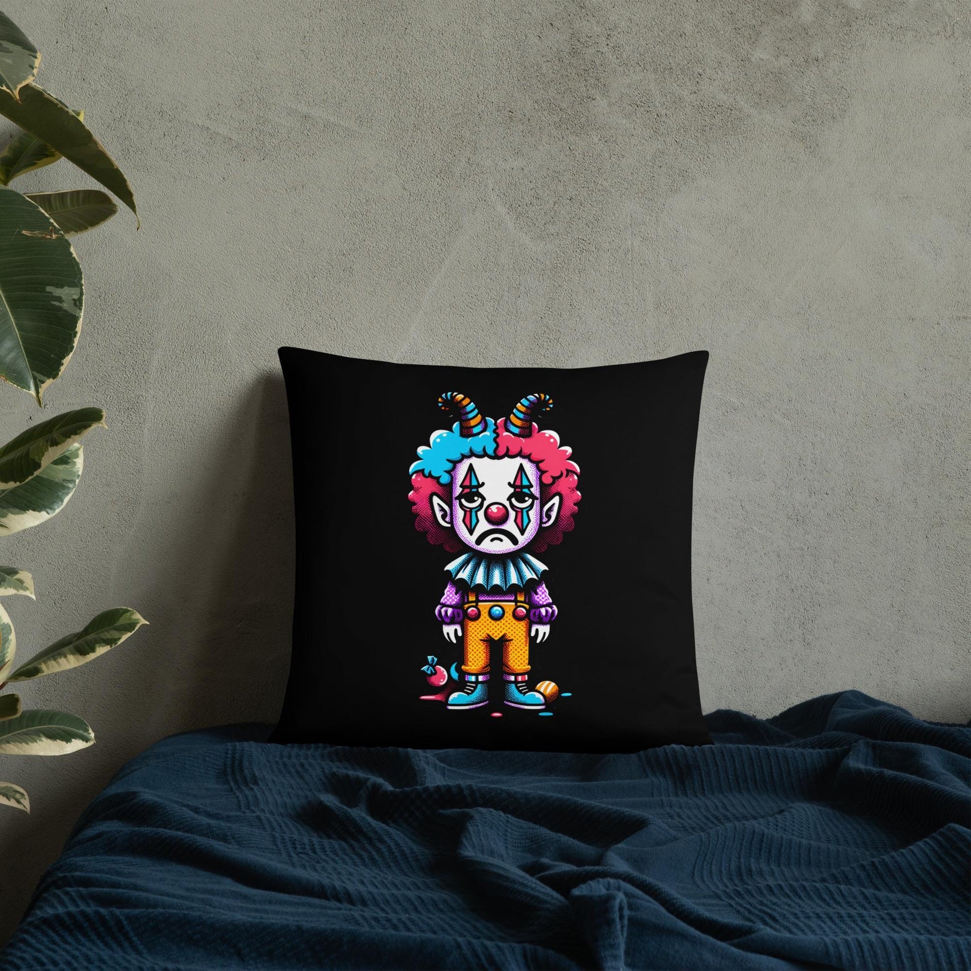 Sad Lonely Clown Throw Pillow Grunge Room Decor Decorative Clowncore Pillow