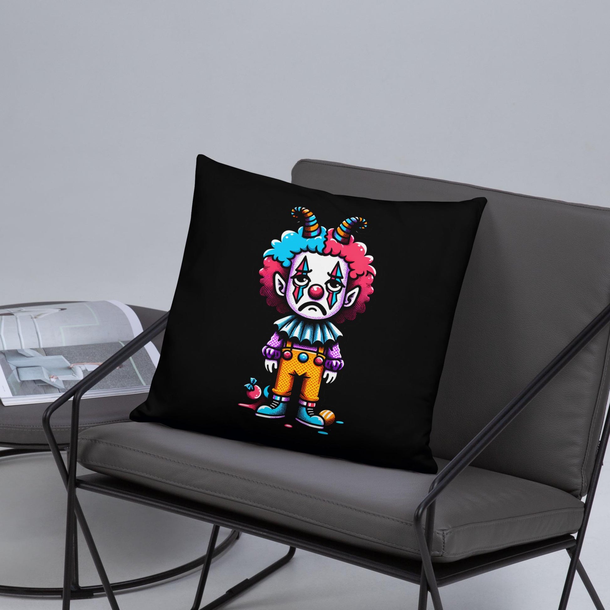 Sad Lonely Clown Throw Pillow Grunge Room Decor Decorative Clowncore Pillow