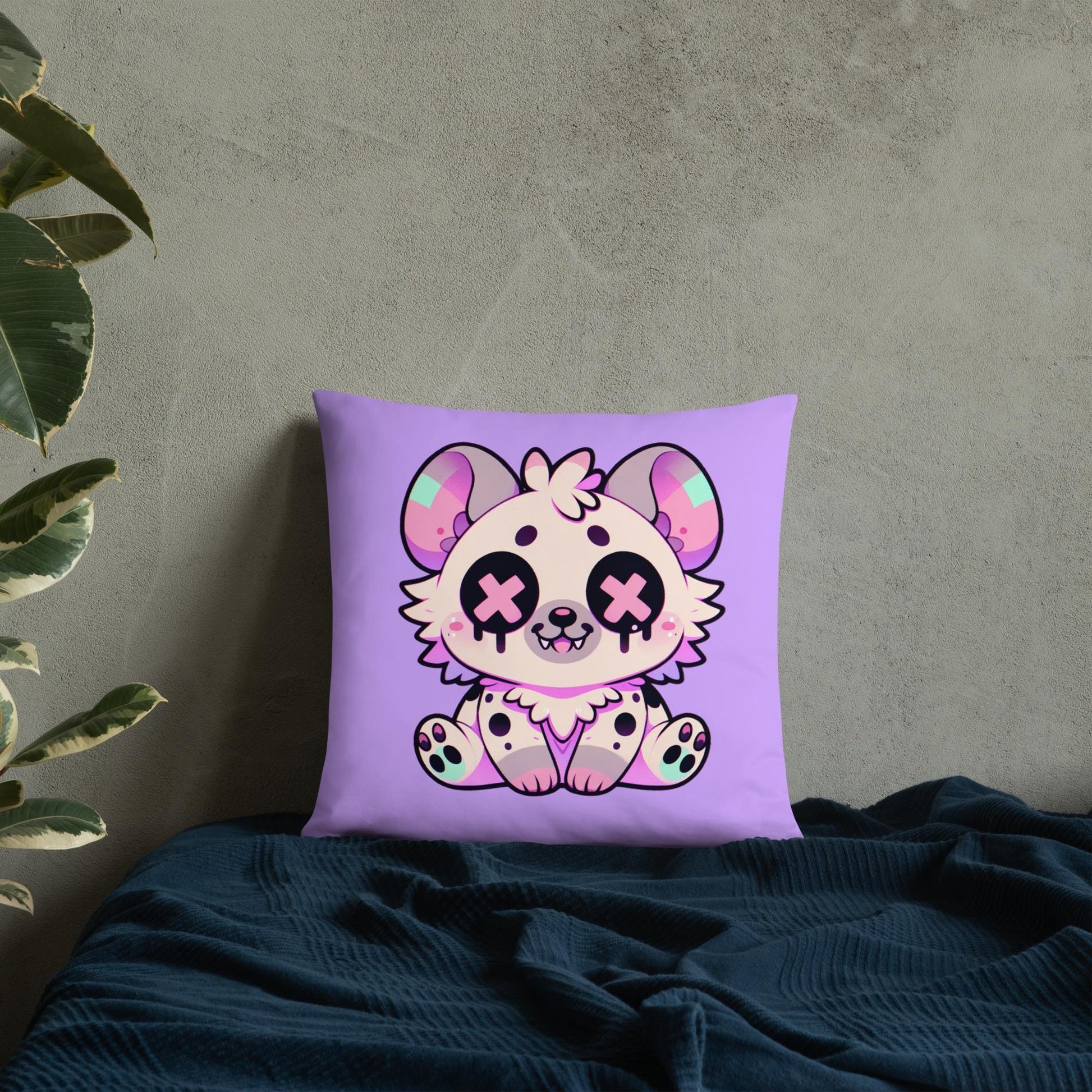 Creepy Cute Weirdcore Hyena Throw Pillow Pastel Goth Kawaii Grunge Room Decor Decorative Pillow