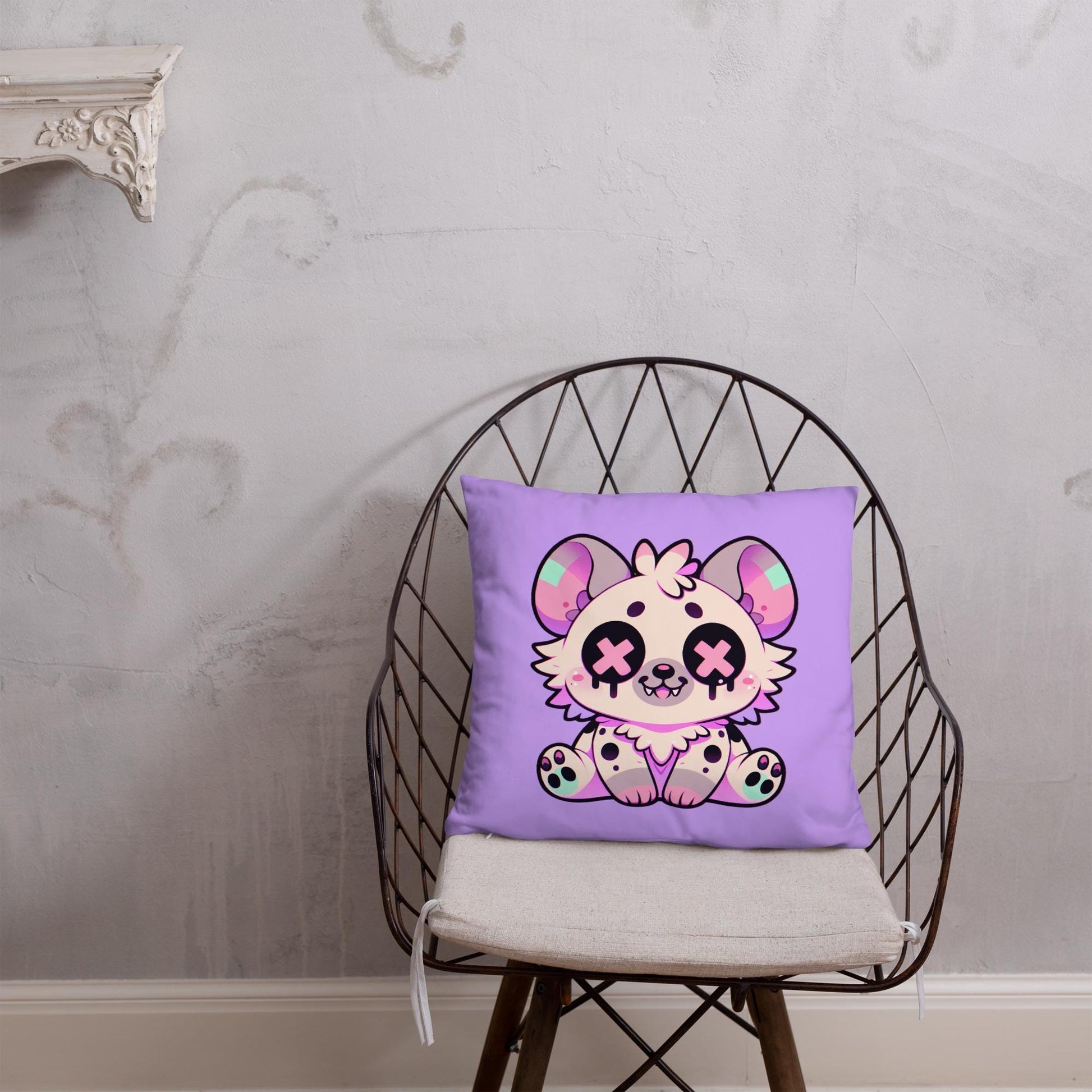 Creepy Cute Weirdcore Hyena Throw Pillow Pastel Goth Kawaii Grunge Room Decor Decorative Pillow