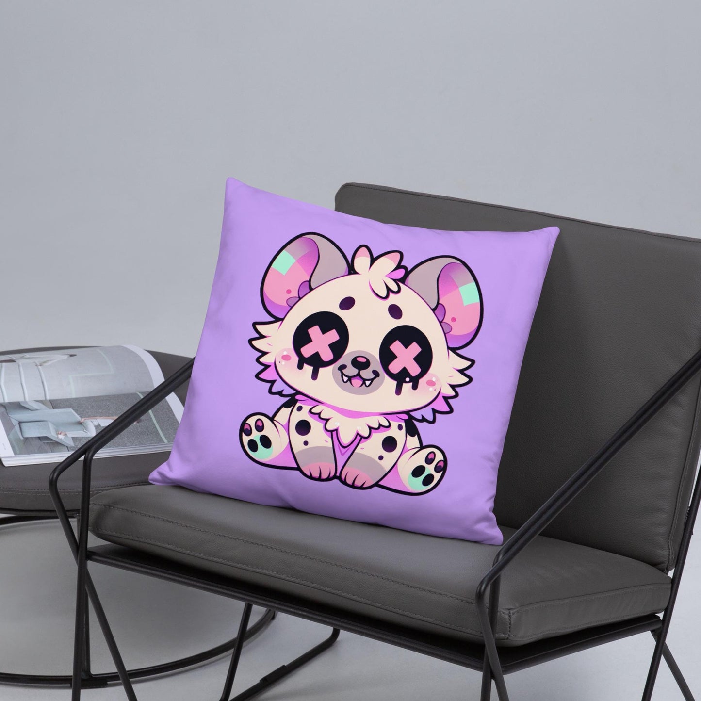 Creepy Cute Weirdcore Hyena Throw Pillow Pastel Goth Kawaii Grunge Room Decor Decorative Pillow