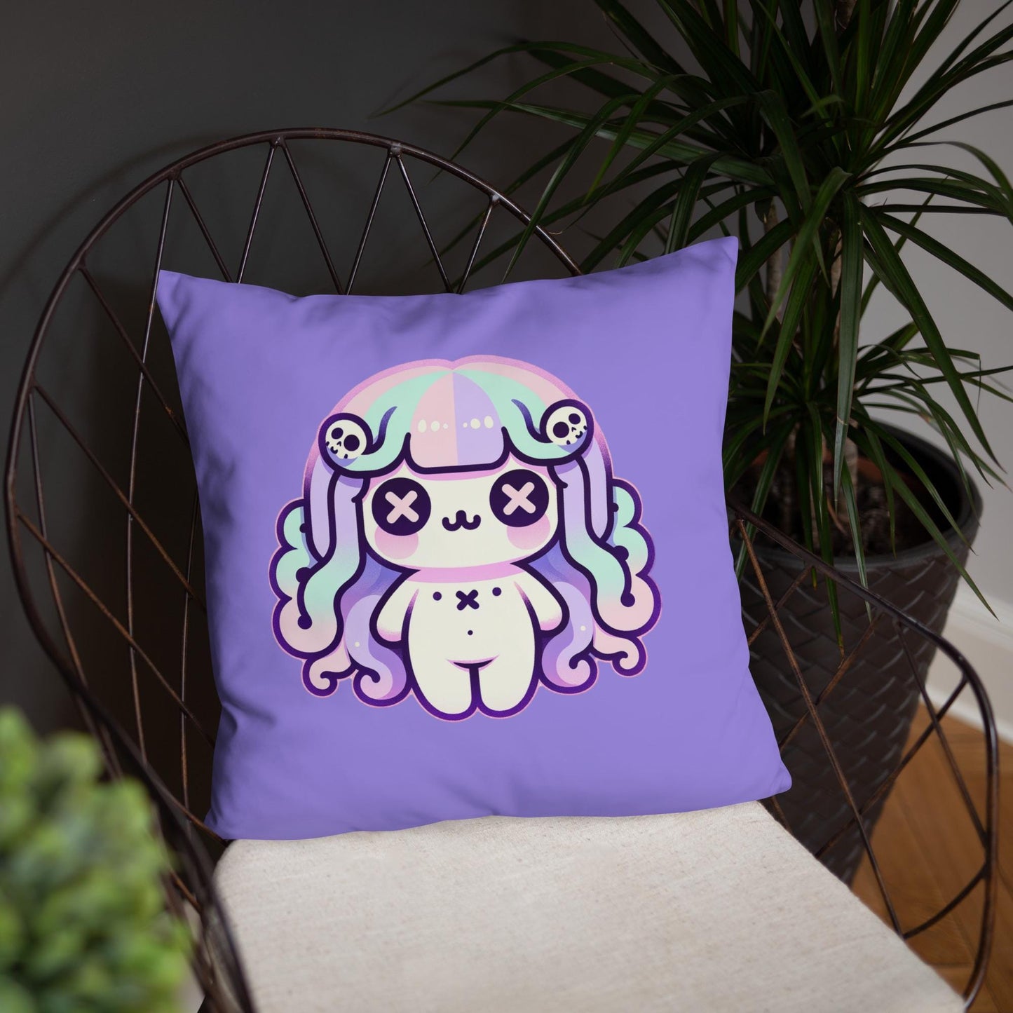 Creepy Cute Medusa Throw Pillow Pastel Goth Weirdcore Gorgon Decorative Pillow Grunge Decor