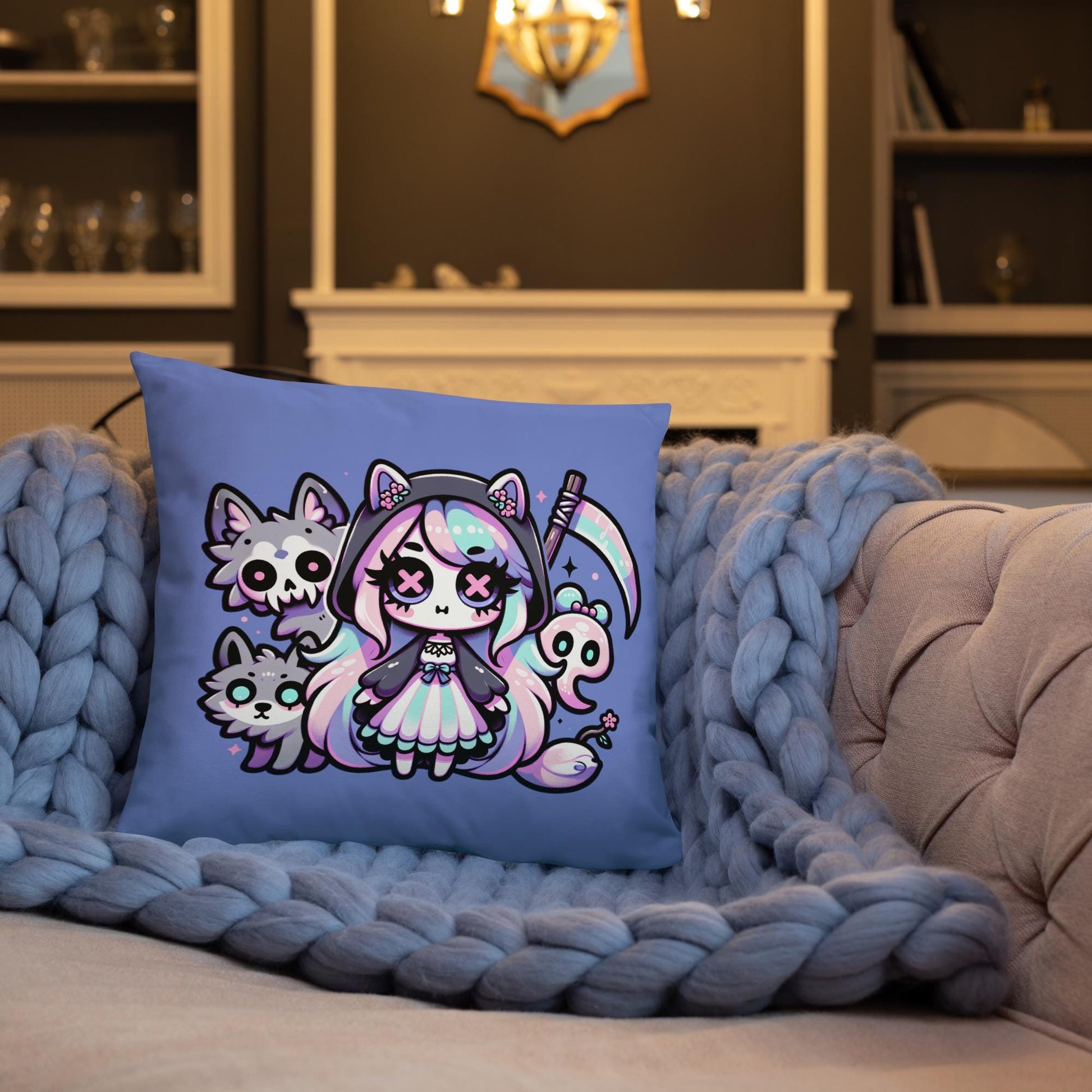 Loki&#39;s Daughter Hel Throw Pillow Asgard Pastel Goth  Grunge Room Decor Decorative Pillow