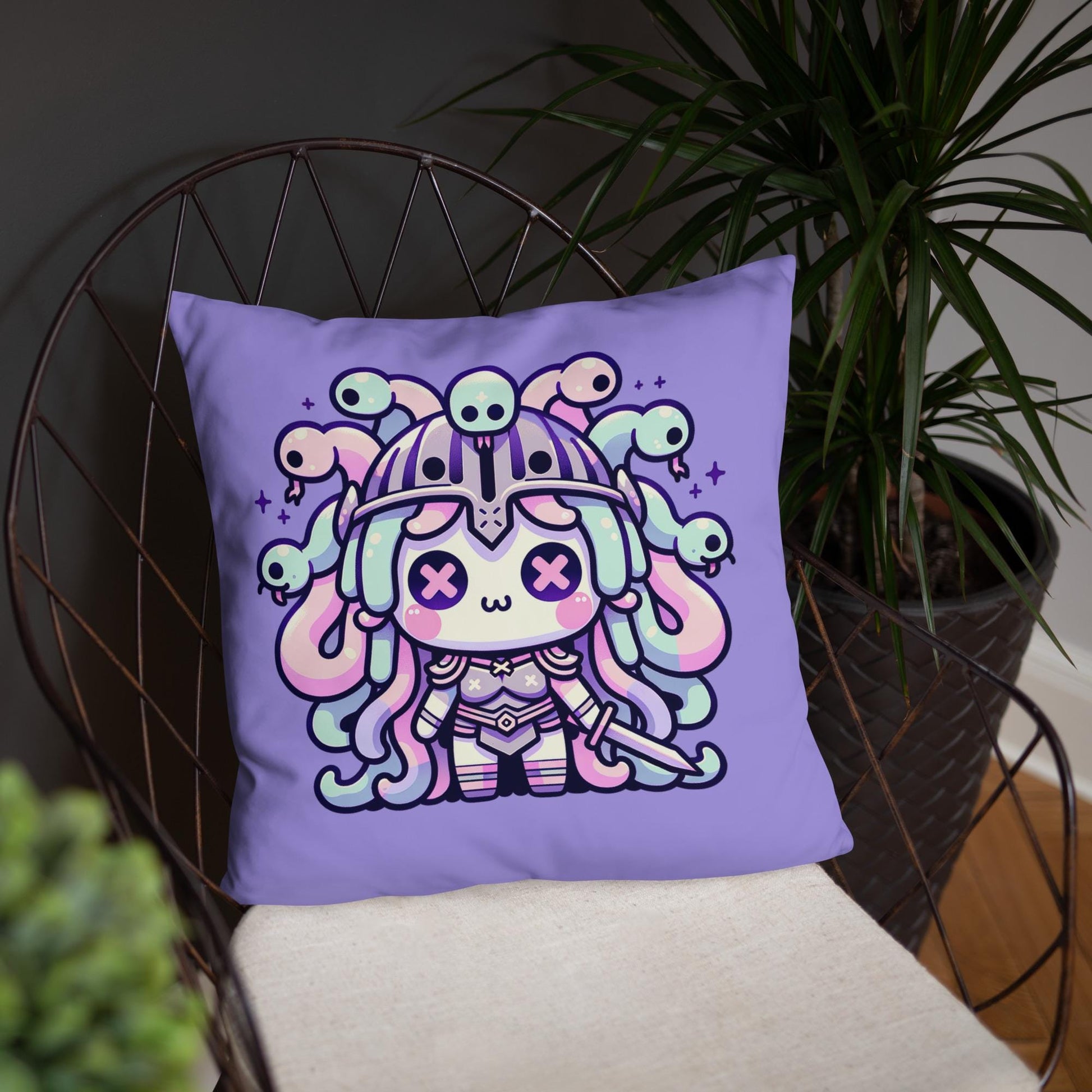 Warrior Medusa Throw Pillow Pastel Goth Grunge Gorgon Home Decor Decorative Pillow