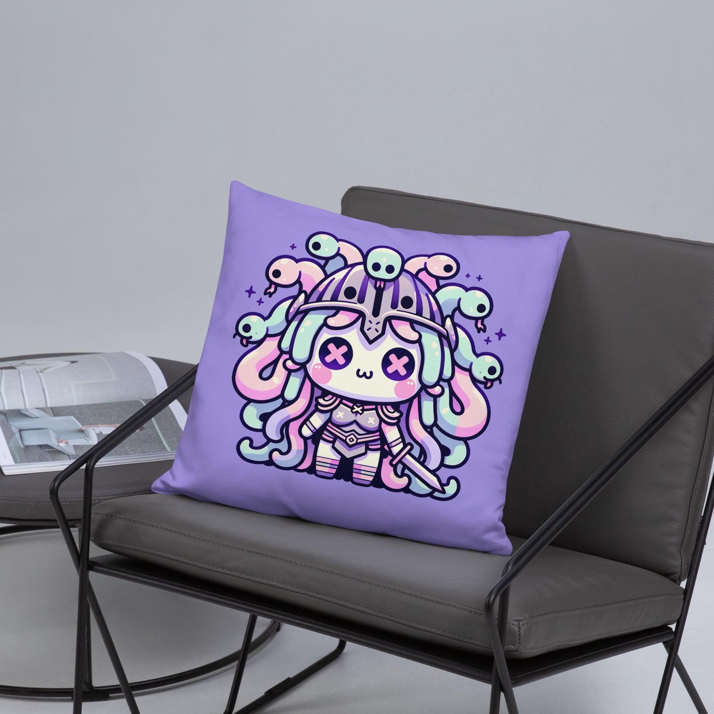 Warrior Medusa Throw Pillow Pastel Goth Grunge Gorgon Home Decor Decorative Pillow