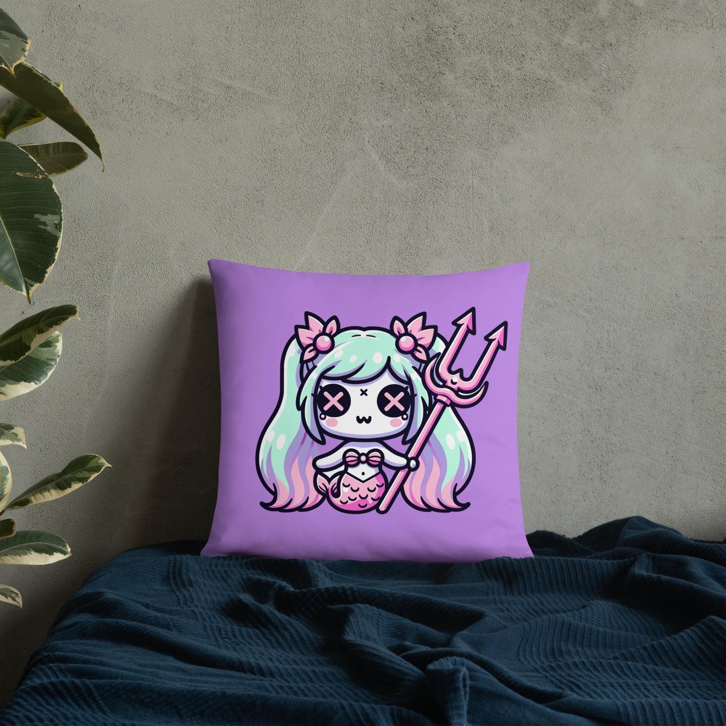 Weirdcore Mermaid Pastel Goth Throw Pillow Grunge Home Decor Mermaid Decorative Pillow