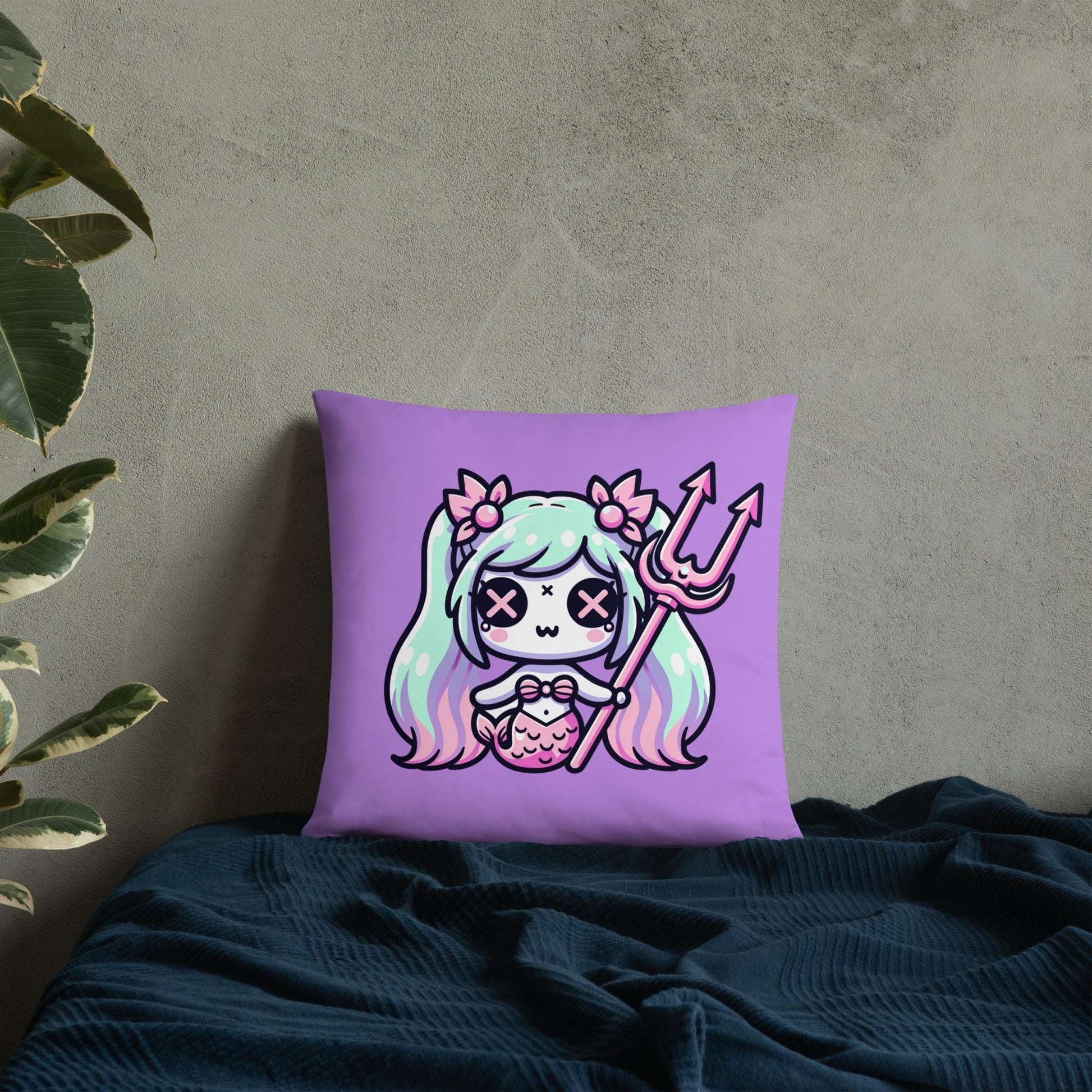 Weirdcore Mermaid Pastel Goth Throw Pillow Grunge Home Decor Mermaid Decorative Pillow