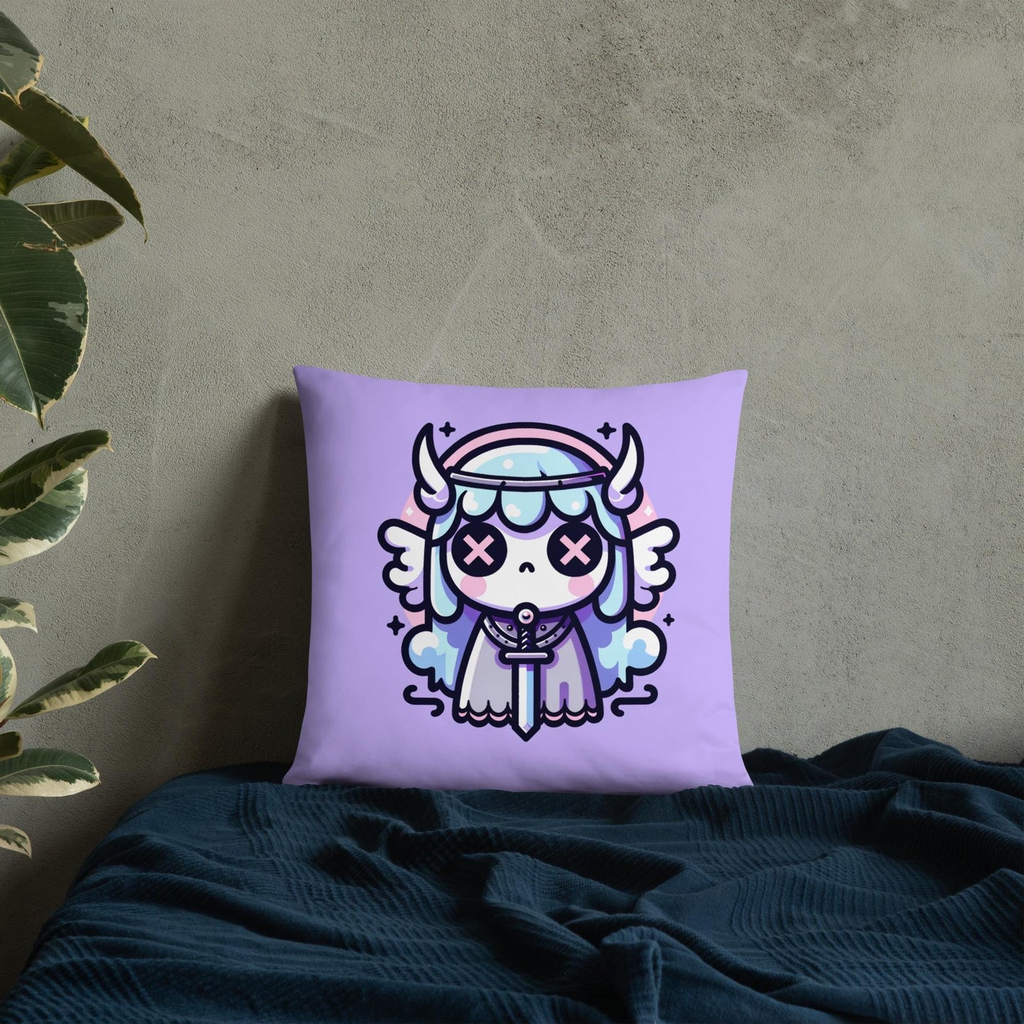Pastel Goth Valkyrie Throw Pillow Weirdcore Grunge Room Decor Valkyrie Decorative Pillow