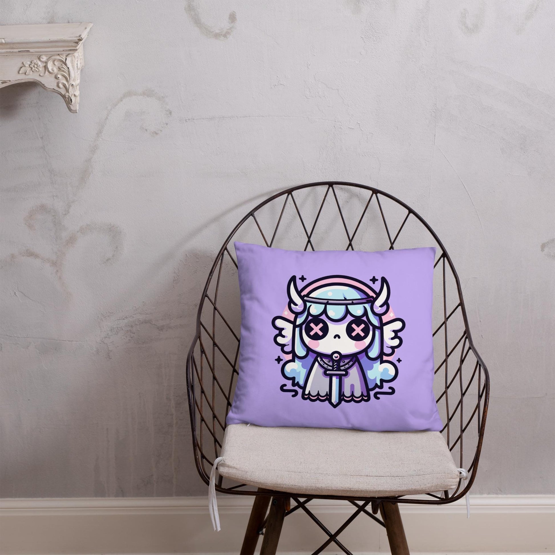 Pastel Goth Valkyrie Throw Pillow Weirdcore Grunge Room Decor Valkyrie Decorative Pillow