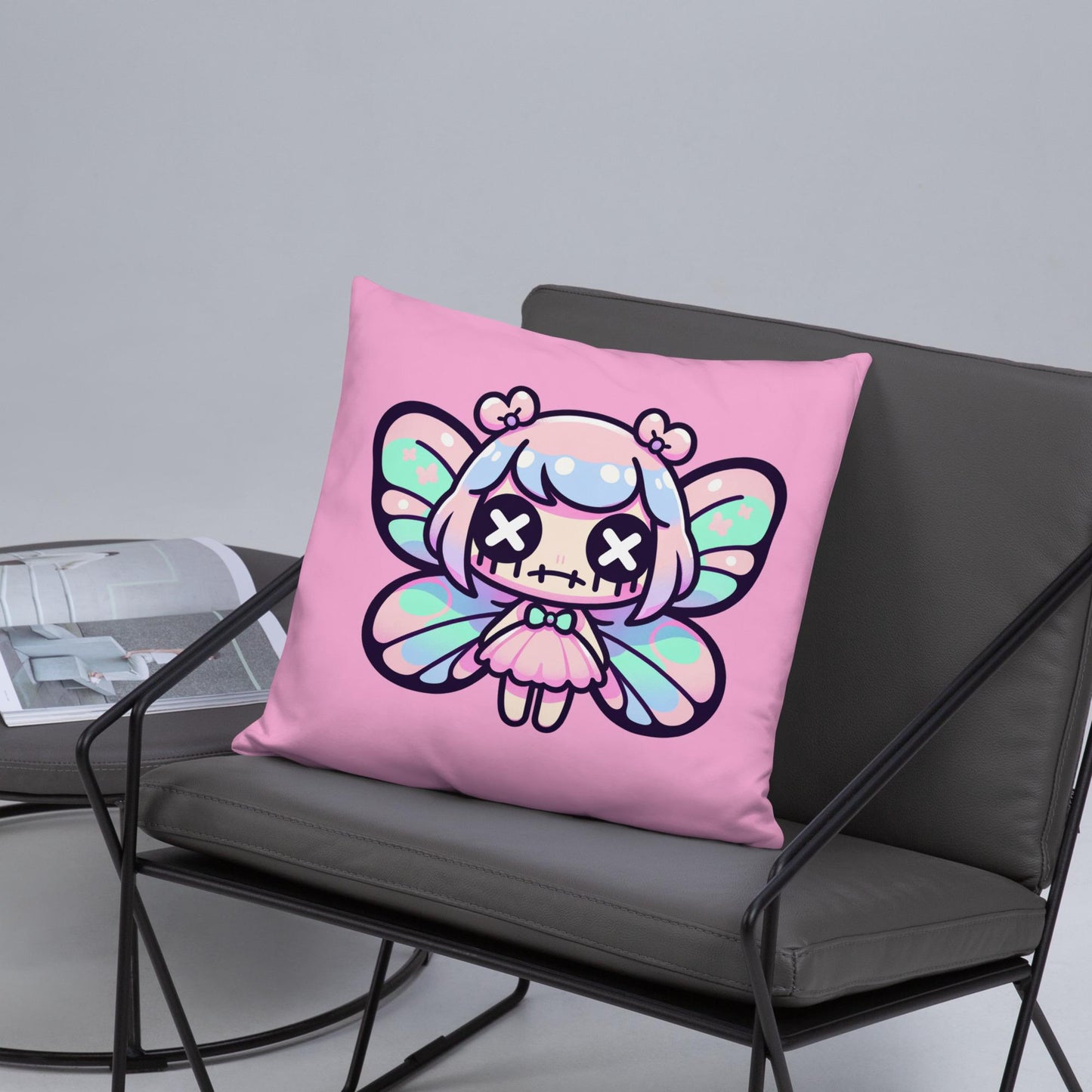 Pastel Goth Weirdcore Fairy Throw Pillow Creepy Cute Ragdoll Fairy Grunge Room Decor Decorative Pillow