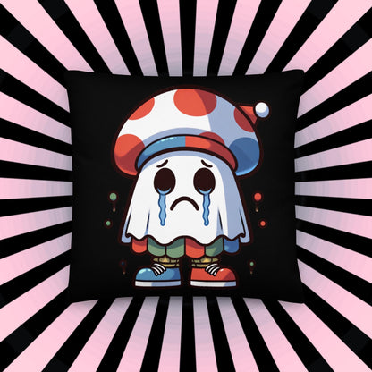 Weirdcore Creepy Cute Mushroom Ghosts Throw Pillow Halloween Goth Grunge Room Decor