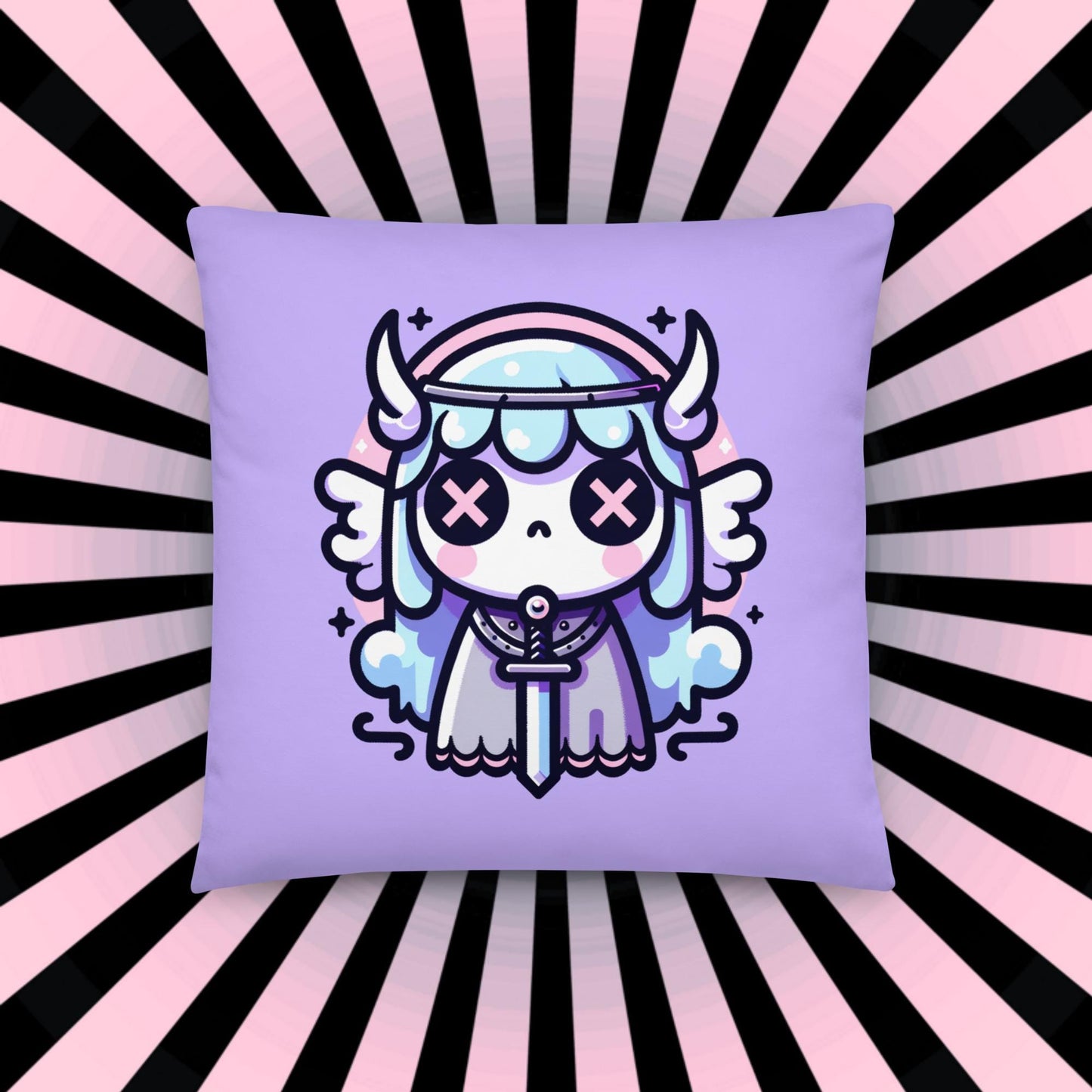 Pastel Goth Valkyrie Throw Pillow Weirdcore Grunge Room Decor Valkyrie Decorative Pillow