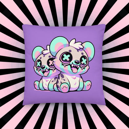 Weirdcore Hyena Twins Pastel Grunge Throw Pillow Kawaii Goth Decorative Pillow Room Decor