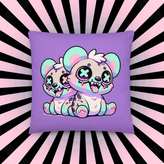 Weirdcore Hyena Twins Pastel Grunge Throw Pillow Kawaii Goth Decorative Pillow Room Decor