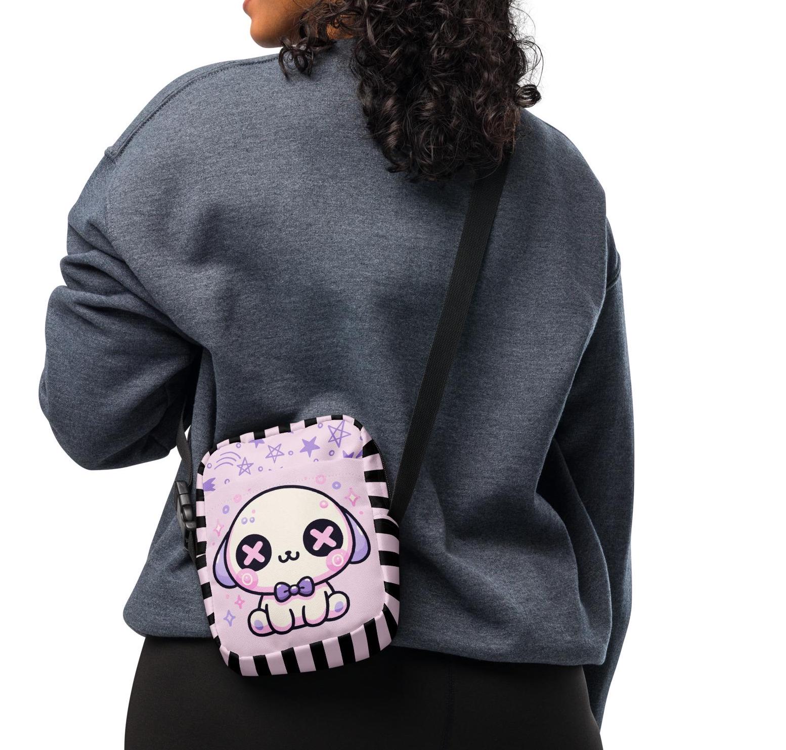 Creepy Cute Pastel Goth Puppy Dog Crossbody Bag Weirdcore Grunge Kawaii Purse Shoulder Bag