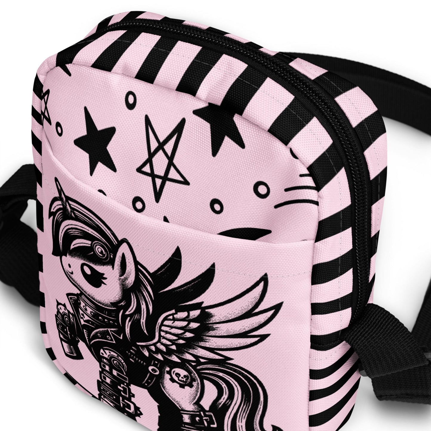 Cute Cyberpunk Unicorn Pegasus Crossbody Bag Weirdcore Pastel Goth Grunge Sling Bag Purse