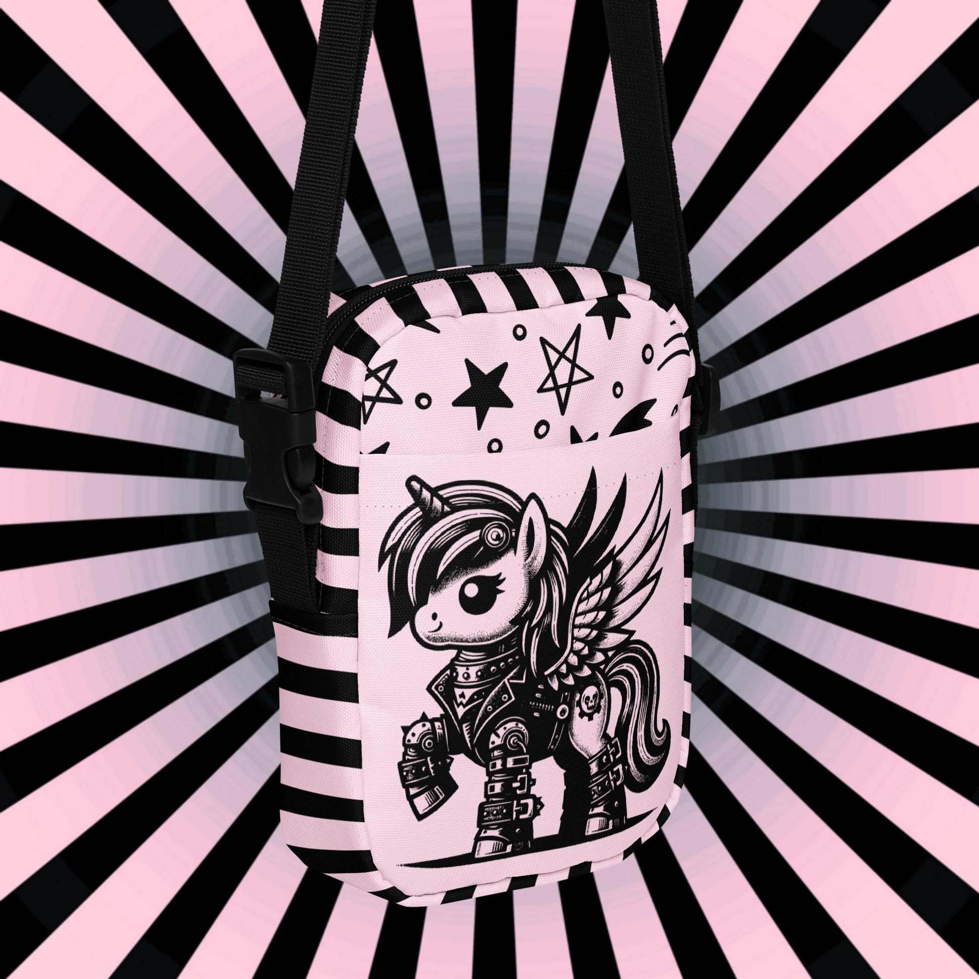 Cute Cyberpunk Unicorn Pegasus Crossbody Bag Weirdcore Pastel Goth Grunge Sling Bag Purse