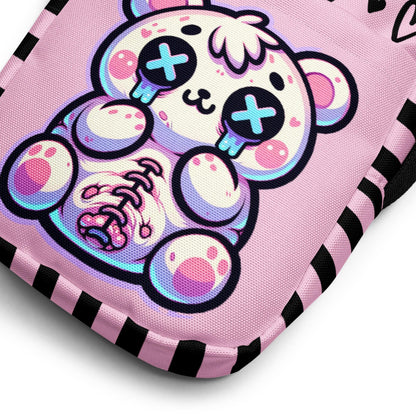 Weirdcore Gore Stitched Teddy Bear Crossbody Bag Kawaii Bear Grunge Sling Bag Purse
