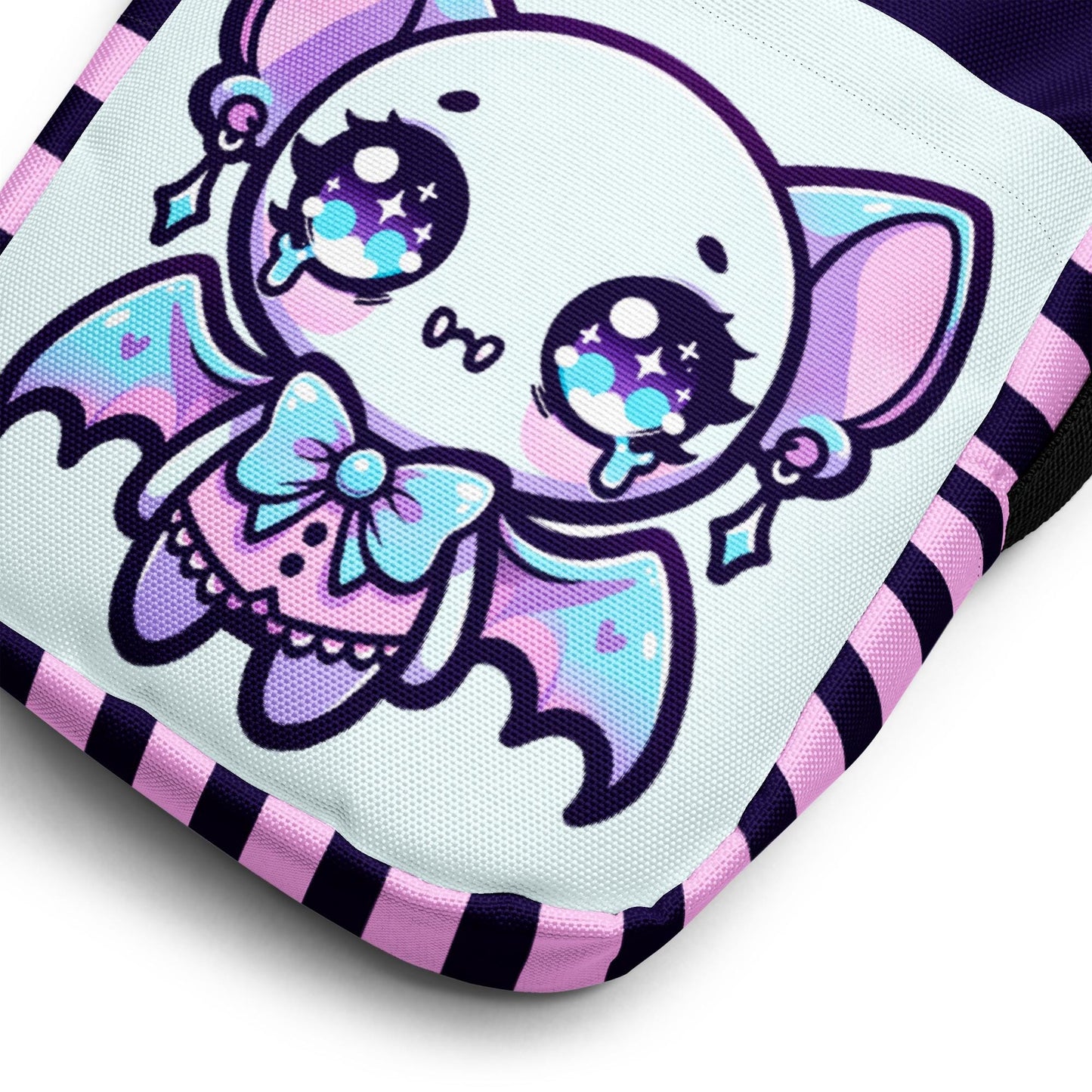 Creepy Cute Spooky Bat Girl Kawaii Crossbody Bag Pastel Goth Grunge Bat Demon Shoulder Bag Purse
