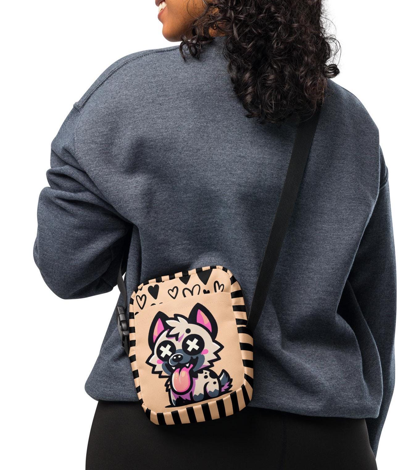 Cute Kawaii Hyena Crossbody Bag Weirdcore Goth Grunge Messenger Bag