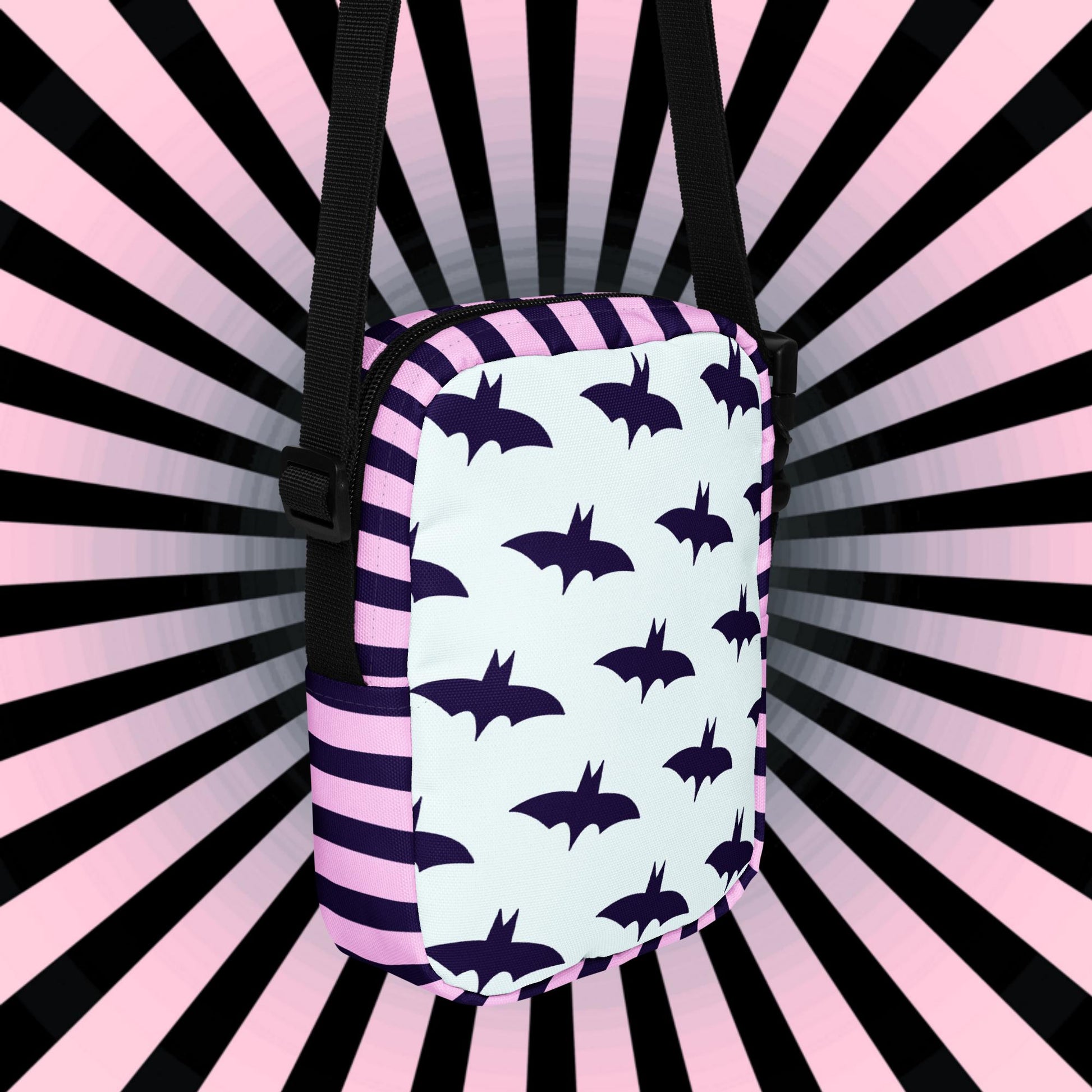 Creepy Cute Spooky Bat Girl Kawaii Crossbody Bag Pastel Goth Grunge Bat Demon Shoulder Bag Purse