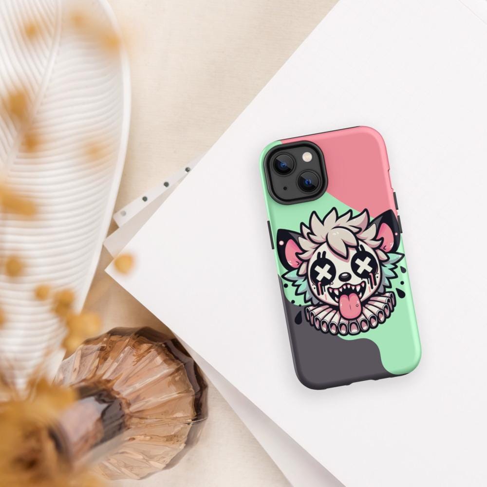 Creepy Cute Weirdcore Gore Hyena Clown Clowncore Grunge Pastel Goth Tough Case for iPhone® Glossy or Matte