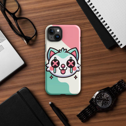Creepy Cute Weirdcore Cat Clowncore Grunge Pastel Goth Tough Case for iPhone® Glossy or Matte