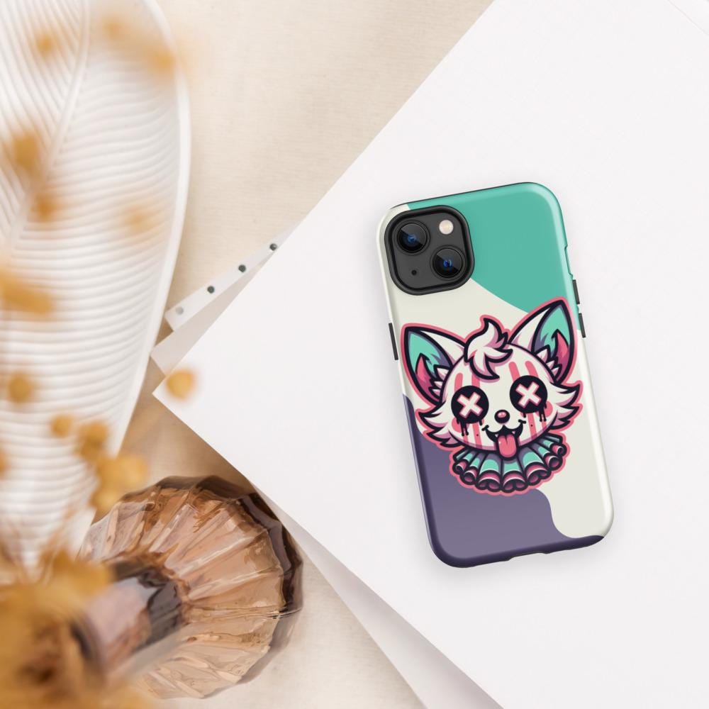 Creepy Cute Weirdcore Desert Fox Clown Clowncore Grunge Pastel Goth Tough Case for iPhone®