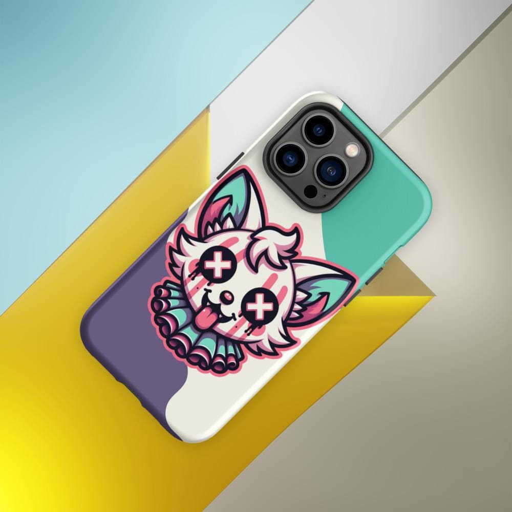 Creepy Cute Weirdcore Desert Fox Clown Clowncore Grunge Pastel Goth Tough Case for iPhone®